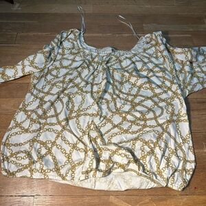 Michael Kors Gold Chain Print Blouse